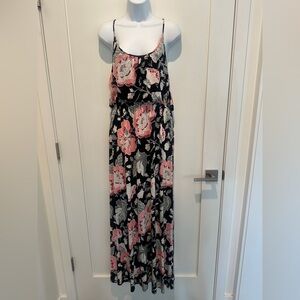 LOFT Black Floral Dress- Medium